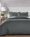 Charter Club 1.5" Stripe 550 Thread Count 100% Cotton 3-pc. Comforter Set, King, Exclusively At Macy's In Gray
