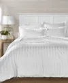 Charter Club 1.5" Stripe 550 Thread Count 100% Cotton 3-pc. Comforter Set, King, Exclusively At Macy's In White