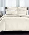 Charter Club 1.5" Stripe 550 Thread Count 100% Cotton 3-pc. Duvet Cover Set, Full/queen, Exclusively At Macy's In White
