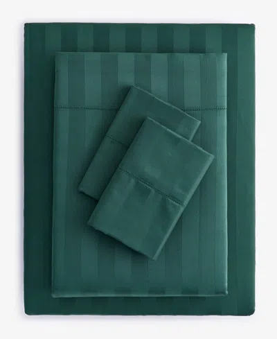 Charter Club 1.5" Stripe 550 Thread Count 100% Cotton 4-pc. Sheet Set, California King, Exclusively At Macy's In Green