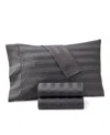Charter Club 1.5" Stripe 550 Thread Count 100% Cotton 4-pc. Sheet Set, King, Exclusively At Macy's In Gray