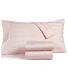 Charter Club 1.5" Stripe 550 Thread Count 100% Cotton 4-pc. Sheet Set, King, Exclusively At Macy's In Pink