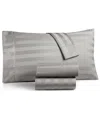 Charter Club 1.5" Stripe 550 Thread Count 100% Cotton 4-pc. Sheet Set, Queen, Exclusively At Macy's In Gray