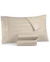 Charter Club Damask 1.5" Stripe 550 Thread Count 100% Cotton 4-pc. Sheet Set, Queen, Exclusively At Macy's In Pebble