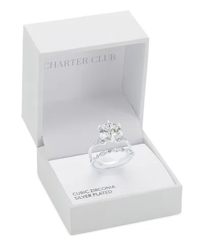 Charter Club 2-pc. Set Cubic Zirconia & Crystal Rings, Macy's Exclusive In Silver