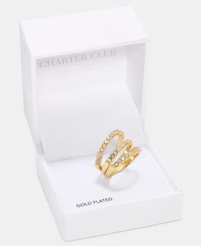 Charter Club 3-pc. Set Pave Band Rings, Macy's Exclusive In Gold