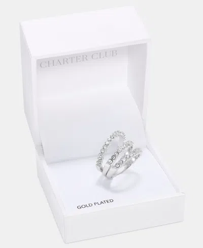 Charter Club 3-pc. Set Pave Band Rings, Macy's Exclusive In Silver