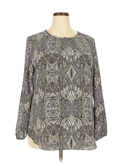 Pre-owned Charter Club 3/4 Sleeve Blouse In Black