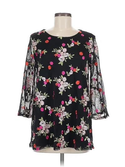 Pre-owned Charter Club 3/4 Sleeve Blouse In Black