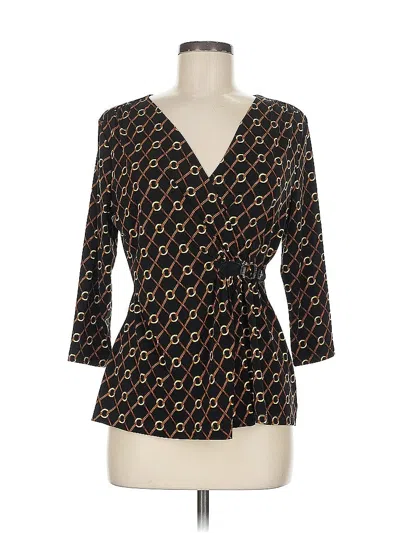 Pre-owned Charter Club 3/4 Sleeve Blouse In Black