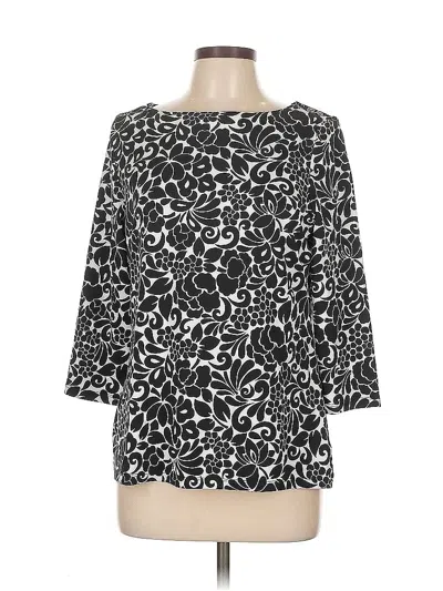 Pre-owned Charter Club 3/4 Sleeve Blouse In Black