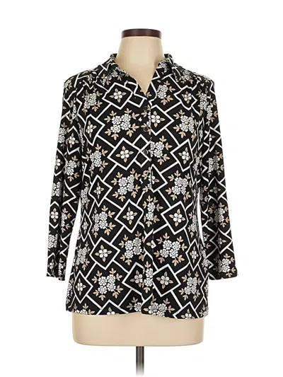 Pre-owned Charter Club 3/4 Sleeve Blouse In Black
