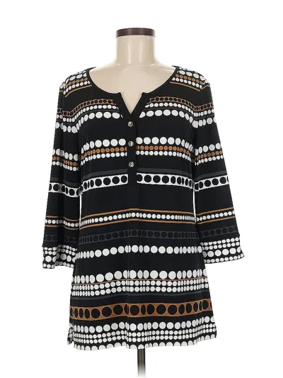 Pre-owned Charter Club 3/4 Sleeve Blouse In Black