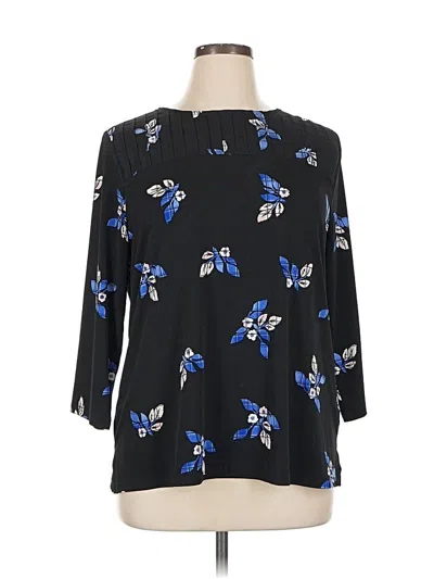 Pre-owned Charter Club 3/4 Sleeve Blouse In Black