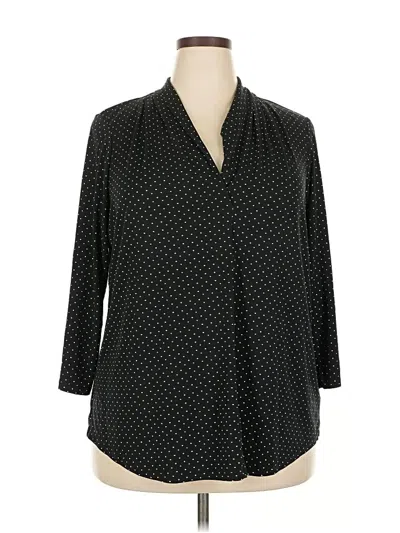 Pre-owned Charter Club 3/4 Sleeve Blouse In Black