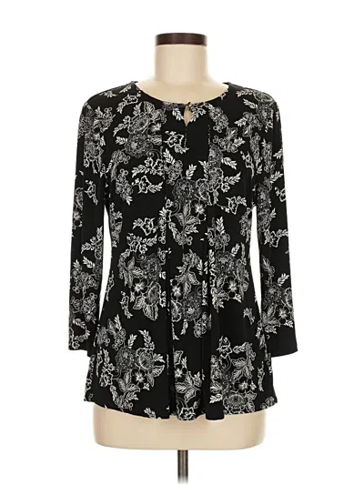 Pre-owned Charter Club 3/4 Sleeve Blouse In Black