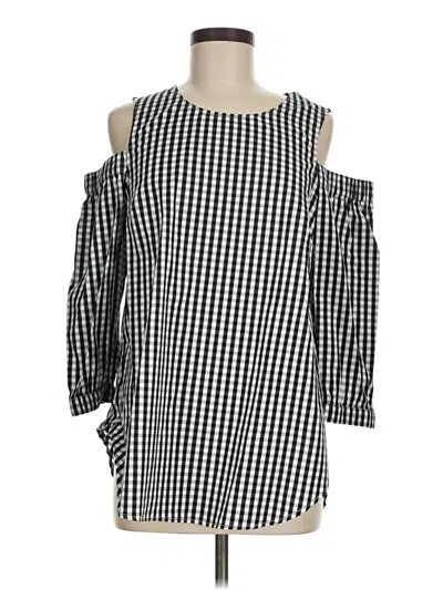Pre-owned Charter Club 3/4 Sleeve Blouse In Black