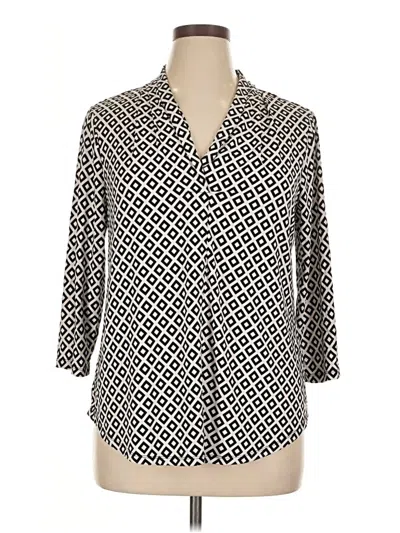 Pre-owned Charter Club 3/4 Sleeve Blouse In Black