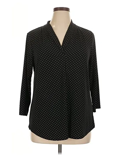 Pre-owned Charter Club 3/4 Sleeve Blouse In Black
