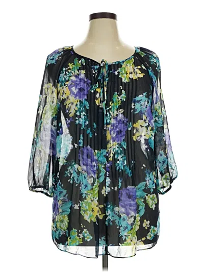 Pre-owned Charter Club 3/4 Sleeve Blouse In Black