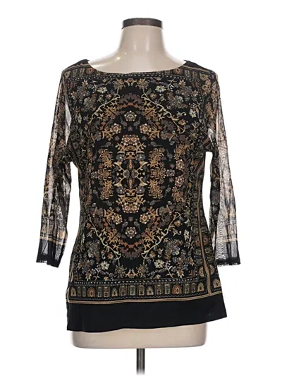 Pre-owned Charter Club 3/4 Sleeve Blouse In Black
