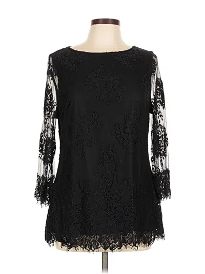 Pre-owned Charter Club 3/4 Sleeve Blouse In Black