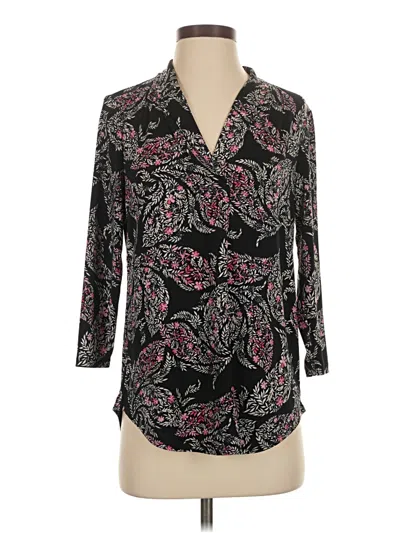 Pre-owned Charter Club 3/4 Sleeve Blouse In Black