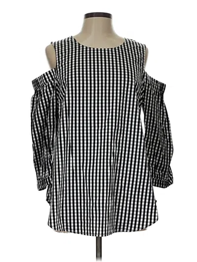 Pre-owned Charter Club 3/4 Sleeve Blouse In Black