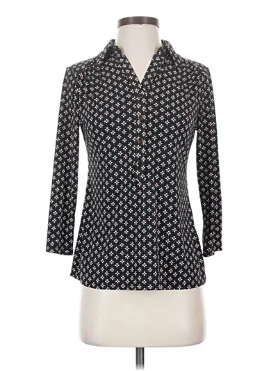 Pre-owned Charter Club 3/4 Sleeve Blouse In Black