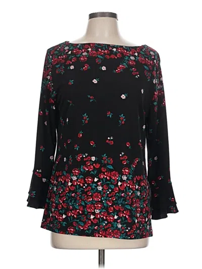 Pre-owned Charter Club 3/4 Sleeve Blouse In Black