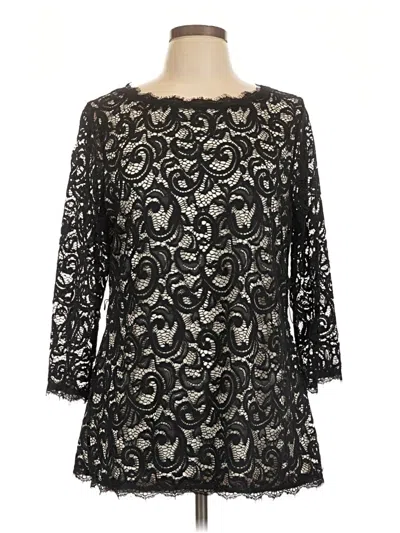 Pre-owned Charter Club 3/4 Sleeve Blouse In Black