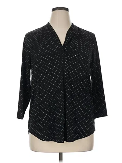 Pre-owned Charter Club 3/4 Sleeve Blouse In Black