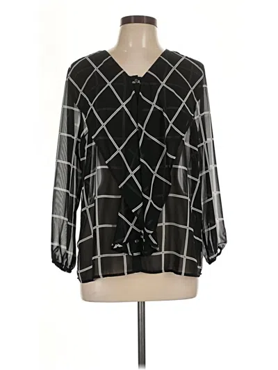 Pre-owned Charter Club 3/4 Sleeve Blouse In Black