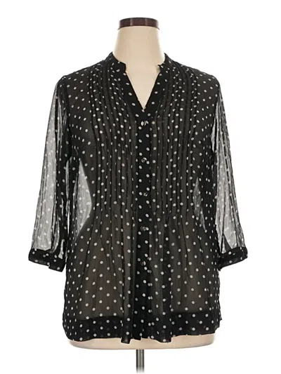 Pre-owned Charter Club 3/4 Sleeve Blouse In Black