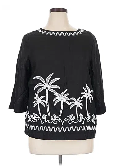 Pre-owned Charter Club 3/4 Sleeve Blouse In Black