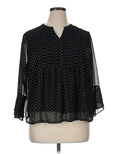 Pre-owned Charter Club 3/4 Sleeve Blouse In Black