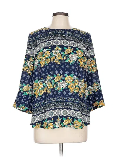 Pre-owned Charter Club 3/4 Sleeve Blouse In Blue