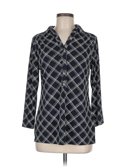 Pre-owned Charter Club 3/4 Sleeve Blouse In Blue