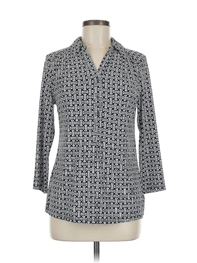 Pre-owned Charter Club 3/4 Sleeve Blouse In Blue