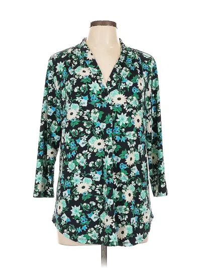 Pre-owned Charter Club 3/4 Sleeve Blouse In Blue