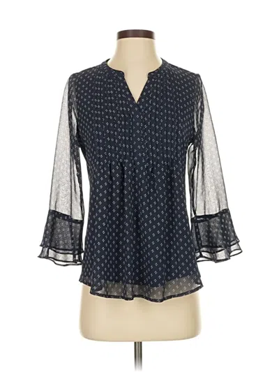Pre-owned Charter Club 3/4 Sleeve Blouse In Blue