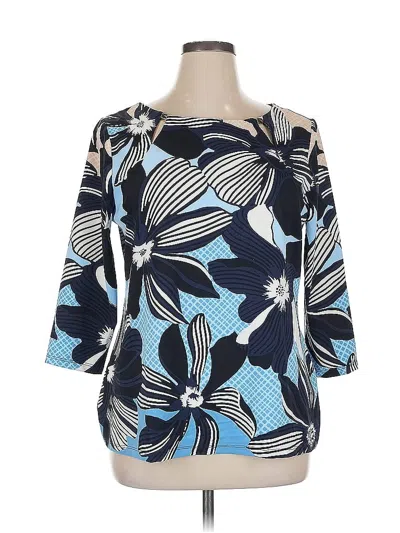 Pre-owned Charter Club 3/4 Sleeve Blouse In Blue