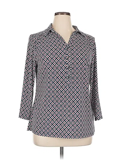 Pre-owned Charter Club 3/4 Sleeve Blouse In Blue