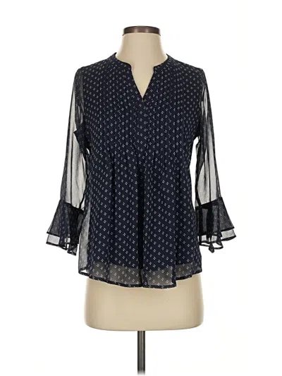 Pre-owned Charter Club 3/4 Sleeve Blouse In Blue