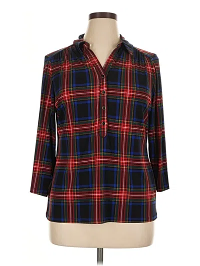 Pre-owned Charter Club 3/4 Sleeve Blouse In Blue