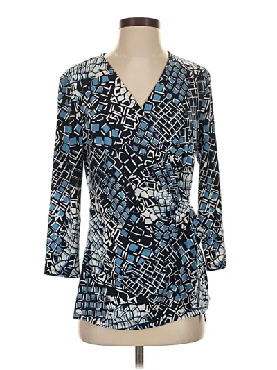 Pre-owned Charter Club 3/4 Sleeve Blouse In Blue