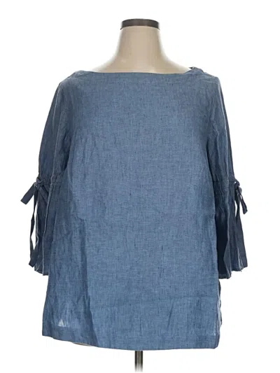 Pre-owned Charter Club 3/4 Sleeve Blouse In Blue
