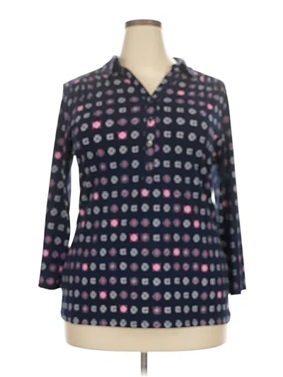 Pre-owned Charter Club 3/4 Sleeve Blouse In Blue