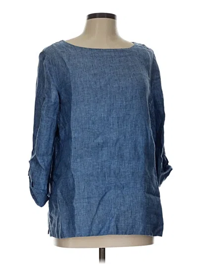Pre-owned Charter Club 3/4 Sleeve Blouse In Blue
