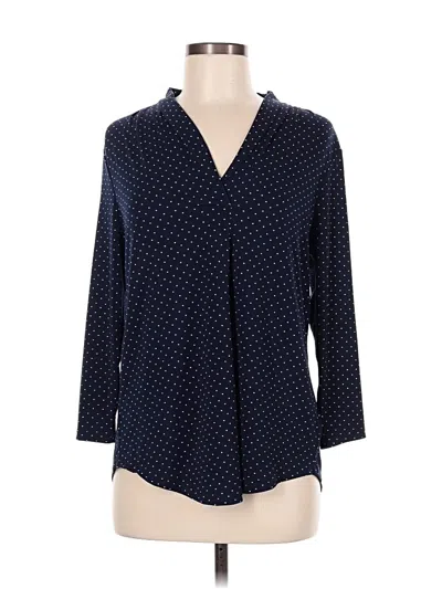 Pre-owned Charter Club 3/4 Sleeve Blouse In Blue